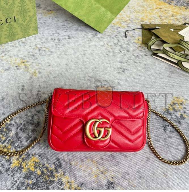 GUCCI MARMONT MATELASSE LEATHER SUPER MINI BAG 476433 (19.5*10.2*5.1cm)